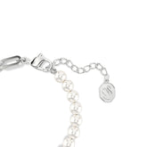 Swan bracelet, Crystal pearl, Swan, Black, Mixed metal finish